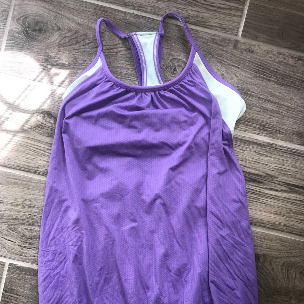Purple lululemon tank top with built in sports bra